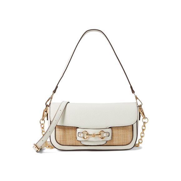 E/W Flap Shoulderbag, Anne White/Straw C >:) - Picture 1 of 4